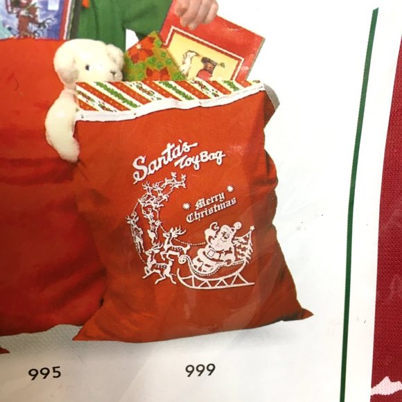 Halco “Merry Christmas” Santa Claus Toy Bag with Drawstring #999  NWT VTG - Picture 4 of 9